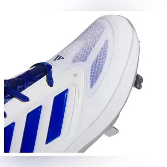Adidas PureHustle 3 Elite "Ftwr White/Team Royal Blue" Softball Cleat - Picture 6 of 8